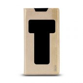 Lenovo S850 Gizli Mıknatıslı Pencereli Magnum Kılıf Gold - 1