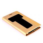 Lenovo S850 Gizli Mıknatıslı Pencereli Magnum Kılıf Gold - 2
