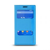 Sony Xperia E4G Gizli Mıknatıslı Pencereli Magnum Kılıf Mavi - 1