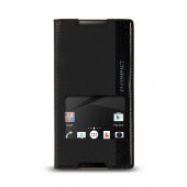 Sony Xperia Z5 Compact - Gizli Mıknatıslı Pencereli Magnum Kılıf Siyah - 1