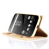 Sony Xperia Z5 Compact Gizli Mıknatıslı Pencereli Magnum Kılıf Gold - 2