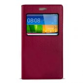 FitCase Dolce Huawei GR5 Gizli Mıknatıslı Pencereli Kılıf Pembe - 1