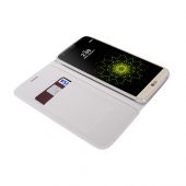 LG G5 H850 Yan Kapaklı Kartlıklı Kılıf Beyaz - 3