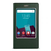 FitCase Dolce Vodafone Smart 7 Style Gizli Mıknatıslı Pencereli Kılıf Yeşil - 1