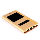 Huawei P9 Lite Gizli Mıknatıslı Pencereli Magnum Kılıf Gold - 2