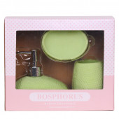 DT0082-1 YEŞİL PETEK 3 LÜ BANYO SETİ 20x20x13cm thumbnail 3