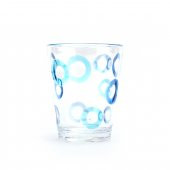 71087TX-0002. DİŞ FIRÇALIK''MACUN KABI MAVİ HALKALI AKRİLİK 8X8X10CM 370ML - 3