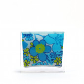 71452AB DİŞ FIRÇALIK MAVİ ÇİÇEKLİ AKRİLİK 10X10X3CM thumbnail 3