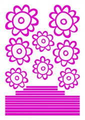 XFG029 DUVAR SÜSÜ PEMBE PAPATYALI ŞEFFAF FİLMLİ PVC 48X33X0''5CM - 1