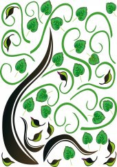 XFG032 DUVAR SÜSÜ AĞAÇLI ŞEFFAF FİLMLİ PVC 70X50X0''5CM - 1