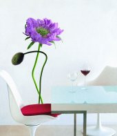 XFG019 DUVAR SÜSÜ MOR ÇİÇEKLİ ŞEFFAF FİLMLİ PVC 70X50X0''5CM - 2