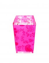 70317D2 DİŞ FIRÇALIK PEMBE ÇİÇEKLİ AKRİLİK 6X6X12CM thumbnail 3