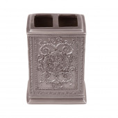 JM-BS1216B DİŞ FIRÇALIK DEKORATİF İŞLEMELİ GÜMÜŞ POLİRESİN 8X6X11CM thumbnail 3