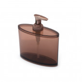 71086TX-0002 OVAL SIVI SABUNLUK KAHVERENGİ AKRİLİK 13X5X16CM 350ML - 3