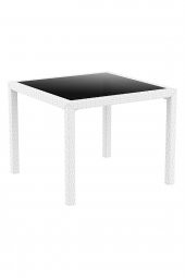 Siesta Baliza Rattan 4 Sandalyeli Kare Camlı Bahçe Masa Takımı - 9