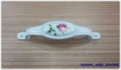 PORSELEN KULP DOLAP ÇEKMECE PEMBE GÜL 96 MM BEYAZ SÜPER... - 1