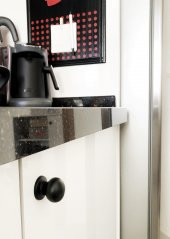 Porselen Düğme Tek Vidalı Mat Siyah Mobilya Dolap Kulp - 3