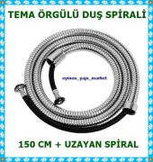 Tema Banyo Duş Hortumu Zinciri 150- 160 cm Uzayan Örgülü Spiral - 2