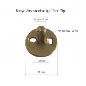 İnce Tip Banyo Aksesuar Montaj Parçası Prinç Kırılmama Garantili - 2