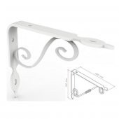 Ferforje 16 x 20 cm Dekoratif Raf Altı Raf Ayağı Konsol Beyaz - 3