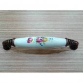 PORSELEN KULP DOLAP ÇEKMECE KIRMIZI GÜL 128 MM BAKIR... - 1