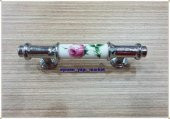 PORSELEN KULP DOLAP ÇEKMECE PEMBE GÜL KROM 64 MM SÜPER.. - 1
