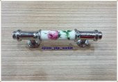 PORSELEN KULP DOLAP ÇEKMECE PEMBE GÜL KROM 64 MM SÜPER.. - 2