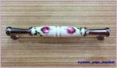 Porselen Dolap Çekmece Kulp Pembe Gül Krom 160 MM - 1