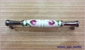 Porselen Dolap Çekmece Kulp Pembe Gül Krom 160 MM - 2