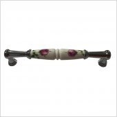 Porselen Dolap Çekmece Kulp Pembe Gül Krom 160 MM - 3
