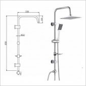 Tema Rain Quadro Sürgülü Banyo Duş Takımı Seti Paslanmaz Boru - 3