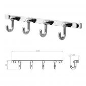 Hook 3 lü Askı Banyo Askısı Askılık Bornozluk Paslanmaz Krom - 3