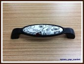 PORSELEN KULP DOLAP ÇEKMECE 82000 MODEL 303 DESEN 128 MM SİYAH - 1