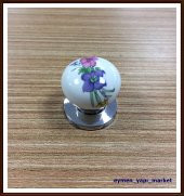 PORSELEN KULP TEKLİ DÜĞME DOLAP 83005 MODEL 136 DESEN KROM - 1
