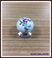PORSELEN KULP TEKLİ DÜĞME DOLAP 83005 MODEL 317 DESEN KROM - 1