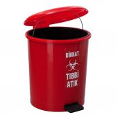 Safell Tıbbi Atık Çöp Kovası 30 Lt - Pedallı Tıbbi Atık Kovası - Turuncu - 2