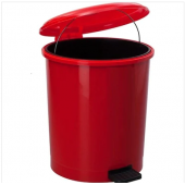 Safell Plastik Pedallı Çöp kovası 40 litre - İç Kovalı - Kırmızı - 1