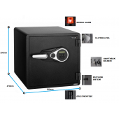 İnsafe ISSWFC1418 Yangın Sertifikalı ve Suya Dayanıklı Orta Boy Para Kasası - Değerli Eşya ve Mücevher Kasası - 3