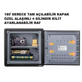 İnsafe ISSWFC1418 Yangın Sertifikalı ve Suya Dayanıklı Orta Boy Para Kasası - Değerli Eşya ve Mücevher Kasası - 4