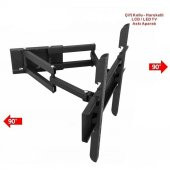 Elektro 40'' - 65'' Ekran Çift Kollu Hareketli Tv Askı Aparatı - 6cm - 4