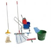 Safell Tek Kovalı Krom Temizlik Arabası - Paspas Arabası Full Set - 25 L - 1