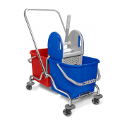 Safell Çift Kovalı Krom Temizlik Arabası - Temizlik Seti Sıkma Presli - 1