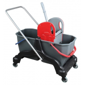 Safell Çift Kovalı Temizlik Arabası - Paspas Arabası Full Set - Mop - Presli - 20 Lt - 2
