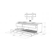 Achill Lucca 140A Askılı Tv Sehpası - Döner Başlıklı Tv Sehpası - 140cm - 3