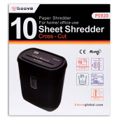 Baove PS920 Evrak İmha Makinesi - Kağıt İmha Kredi Kartı İmha Makinesi - Çapraz Kesim - 21Litre - 4