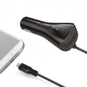 CELLY Micro USB Sabit Kablolu Araç İçi Şarj Aleti 2.1A Siyah - 1