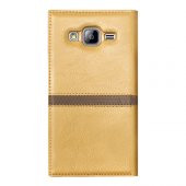 Samsung Galaxy On5 (G5520) Gizli Mıknatıslı Pencereli Magnum Kılıf Gold - 2
