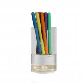 7552K KALEMLİK SU İÇİNDE İNCİLİ MODEL OFİS GERECİ 7X7X13CM 300ML - 1