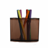 71088TX-0002K KALEMLİK KAHVERENGİ OVAL AKRİLİK OFİS GERECİ 10X13X5CM - 1