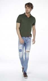 Grj Denim Yırtıklı Yamalı Slim Fit Erkek Kot Pantolon - 4